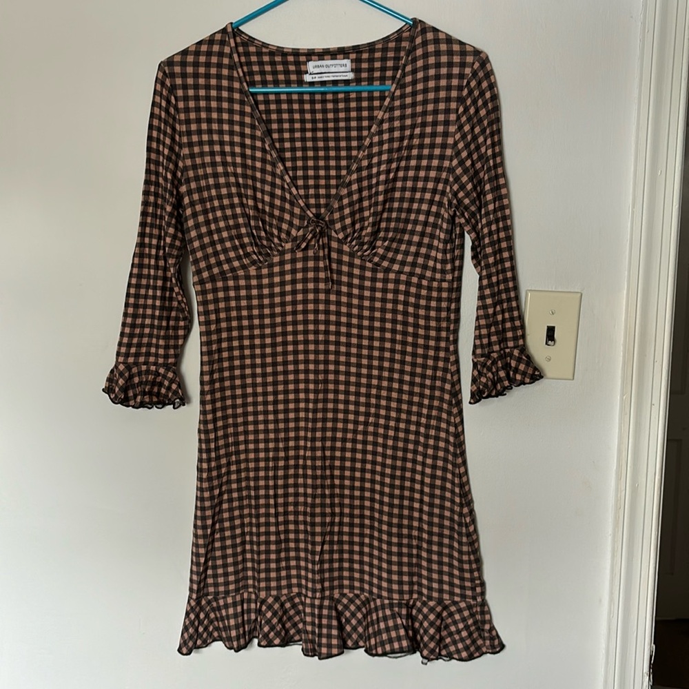 Urban Outfitters Brown & Black Checkered Dress